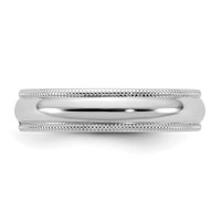 10K 4.5mm White Gold Milgrain Half Round Band view 3