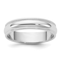 10K 4.5mm White Gold Milgrain Half Round Band view 1