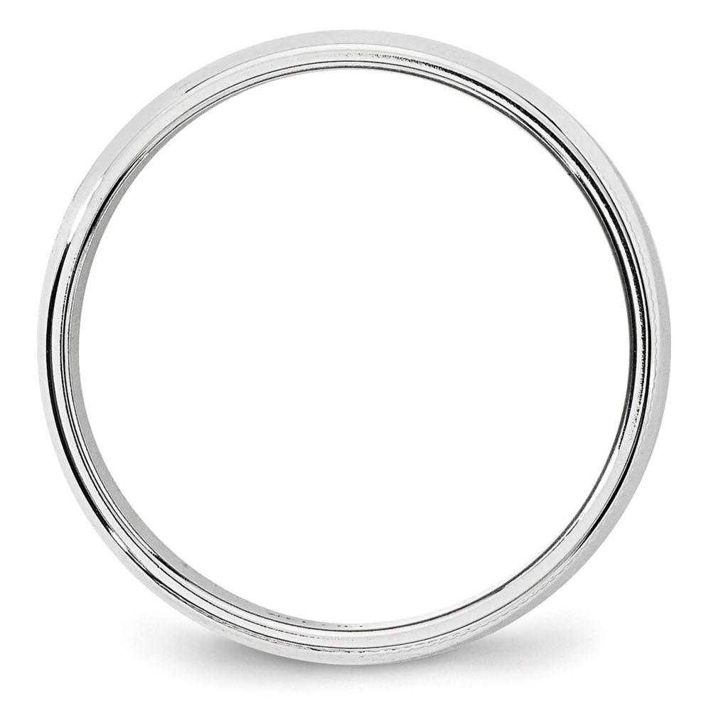 14k White Gold 6mm Milgrain Half Round Wedding Band Size 8 (WM060-8)