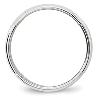 14K White Gold 6mm Milgrain Half Round Wedding Band - Size 5 view 2