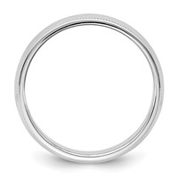 14K 6.5mm White Gold Milgrain Half Round Band - Size 6 view 2