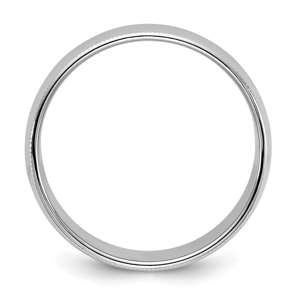 10k White Gold 8mm Milgrain Half Round Wedding Band Size 11 (1WM080-11)