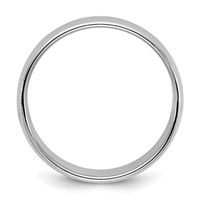 14K White Gold 8mm Milgrain Half Round Wedding Band view 2