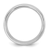 14K 4.5mm White Gold Milgrain Comfort Fit Band view 2