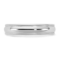14K 4.5mm White Gold Milgrain Comfort Fit Band view 3