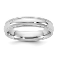 14K 4.5mm White Gold Milgrain Comfort Fit Band view 1