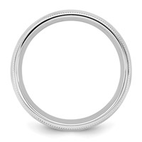 14K 5.5mm White Gold Milgrain Comfort Fit Band view 2