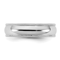 14K 5.5mm White Gold Milgrain Comfort Fit Band view 3