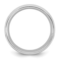 14K 6.5mm White Gold Milgrain Comfort Fit Band view 2