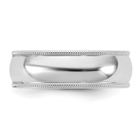 14K 6.5mm White Gold Milgrain Comfort Fit Band view 3