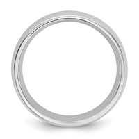 14K 7mm White Gold Milgrain Comfort Fit Band view 2