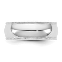 14K 7mm White Gold Milgrain Comfort Fit Band view 3