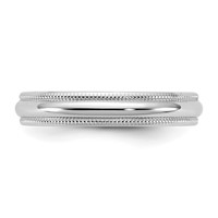 14K 3.5mm White Gold Ltw Milgrain Half Round Band view 3