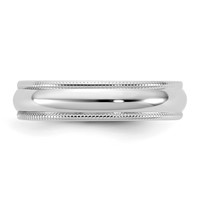 14K 4.5mm White Gold Ltw Milgrain Half Round Band view 3