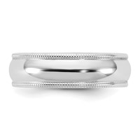 14K 5.5mm White Gold Ltw Milgrain Half Round Band view 3