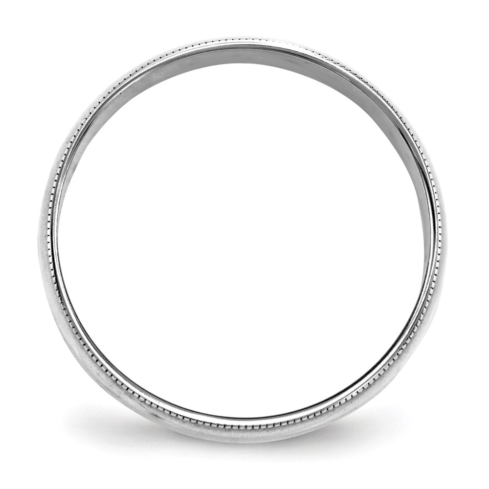 10k White Gold 6mm Lightweight Milgrain Half Round Wedding Band Size 11 (1WML060-11)