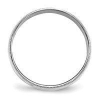 14K White Gold 6mm Lightweight Milgrain Half Round Wedding Band view 2
