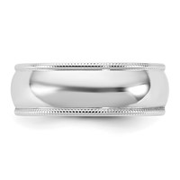 14K 6.5mm White Gold Ltw Milgrain Half Round Band view 3