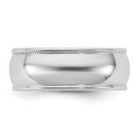 14K 7mm White Gold Ltw Milgrain Half Round Band - Size 5 view 3