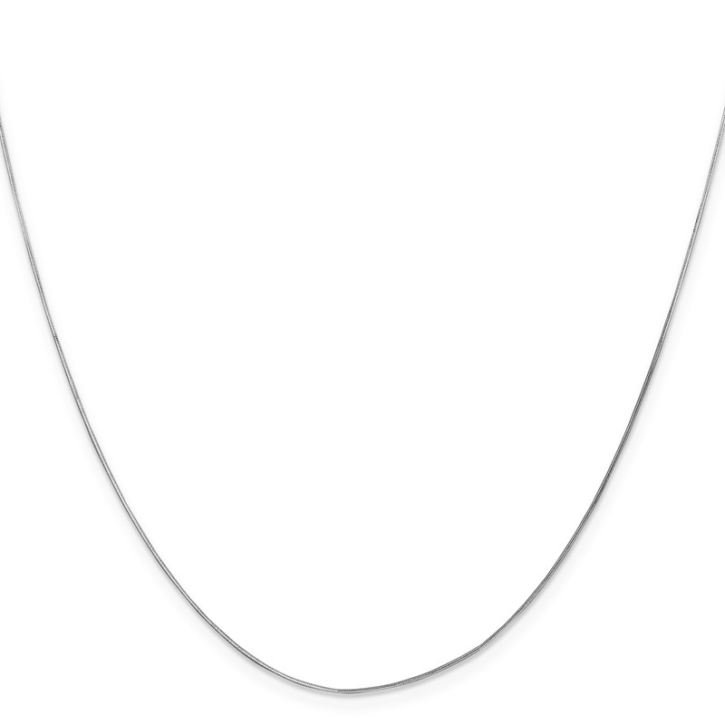 14K White Gold 16 inch .5mm Octagonal Snake with Lobster Clasp Chain