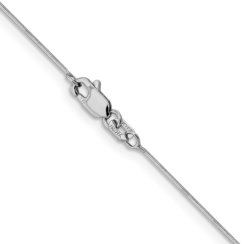 14K White Gold 30 inch .5mm Octagonal Snake with Lobster Clasp Chain (WOS060-30)