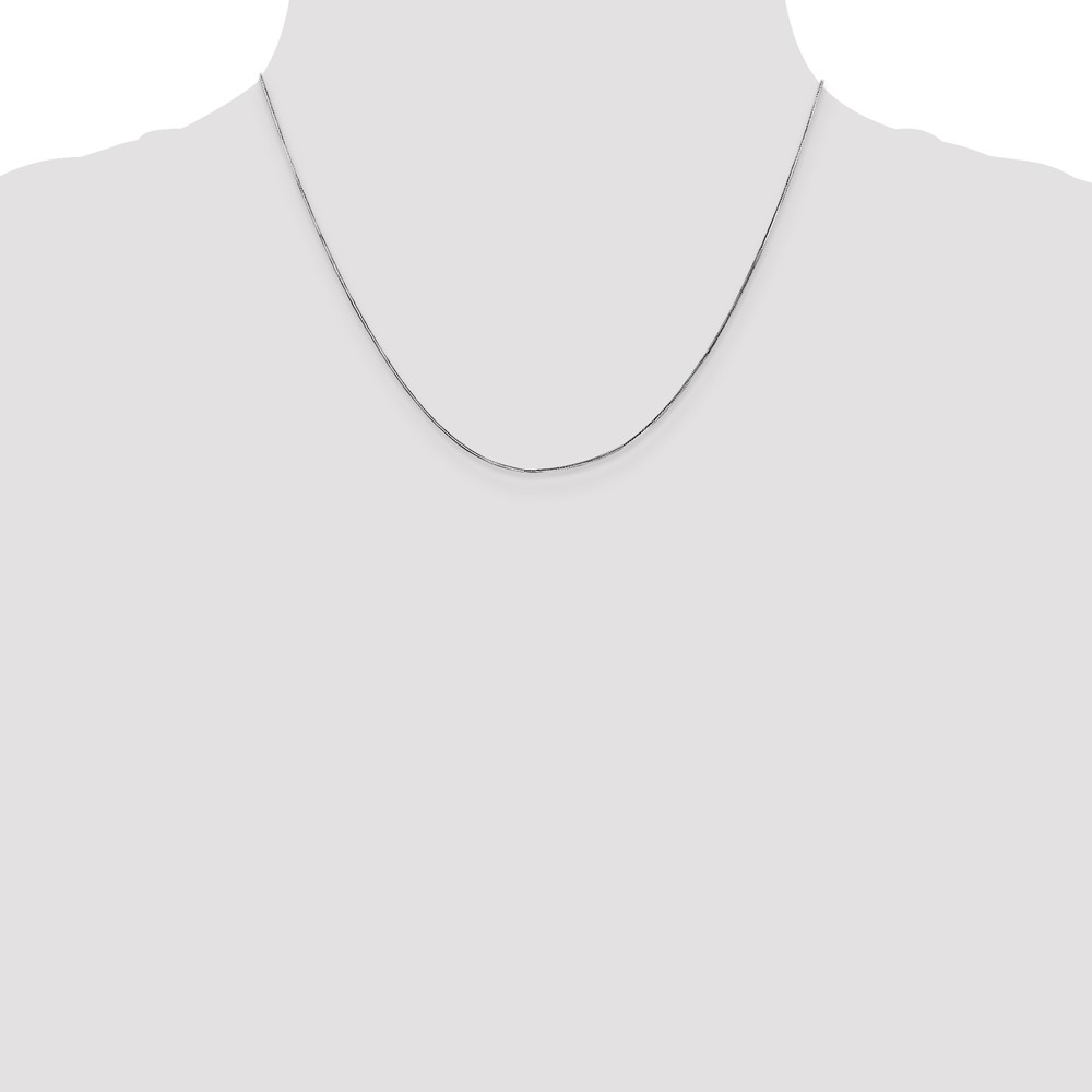 14K White Gold 18 inch .5mm Octagonal Snake with Lobster Clasp Chain (WOS060-18)