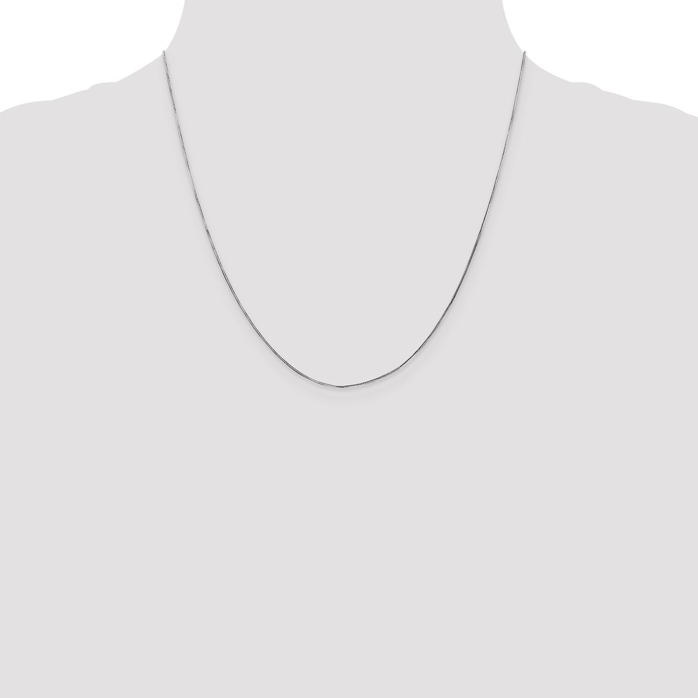 14K White Gold 20 inch .5mm Octagonal Snake with Lobster Clasp Chain (WOS060-20)