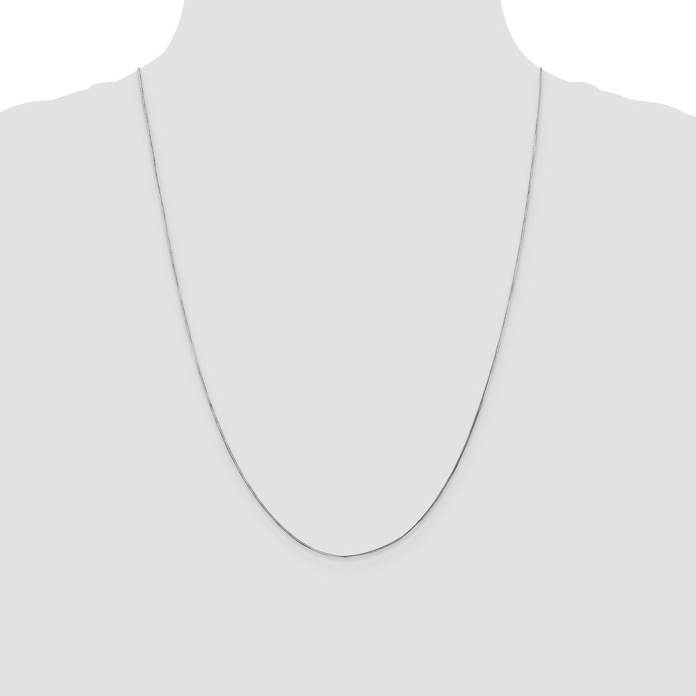 14K White Gold 24 inch .5mm Octagonal Snake with Lobster Clasp Chain (WOS060-24)