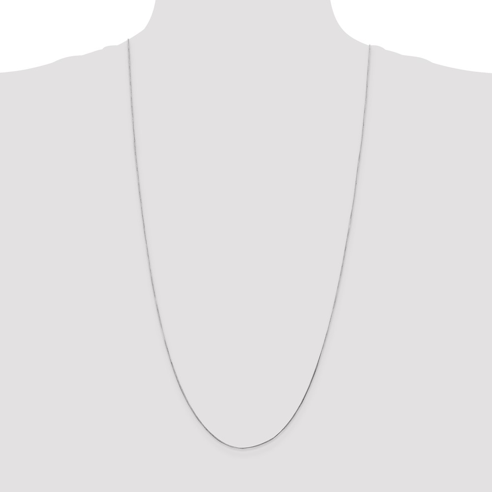 14K White Gold 30 inch .5mm Octagonal Snake with Lobster Clasp Chain (WOS060-30)