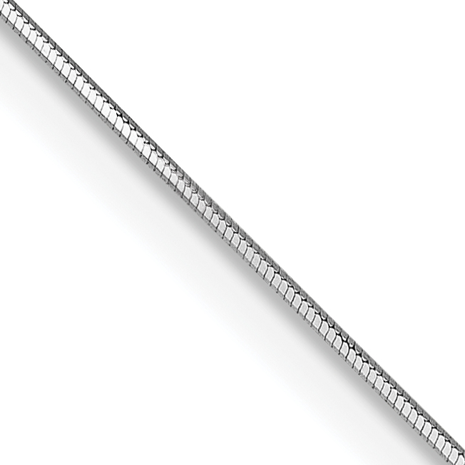 14K White Gold 30 inch .5mm Octagonal Snake with Lobster Clasp Chain (WOS060-30)