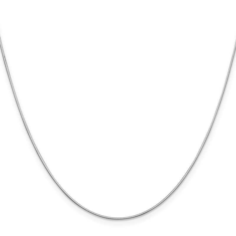 14K White Gold 18 inch .6mm Octagonal Snake with Lobster Clasp Chain