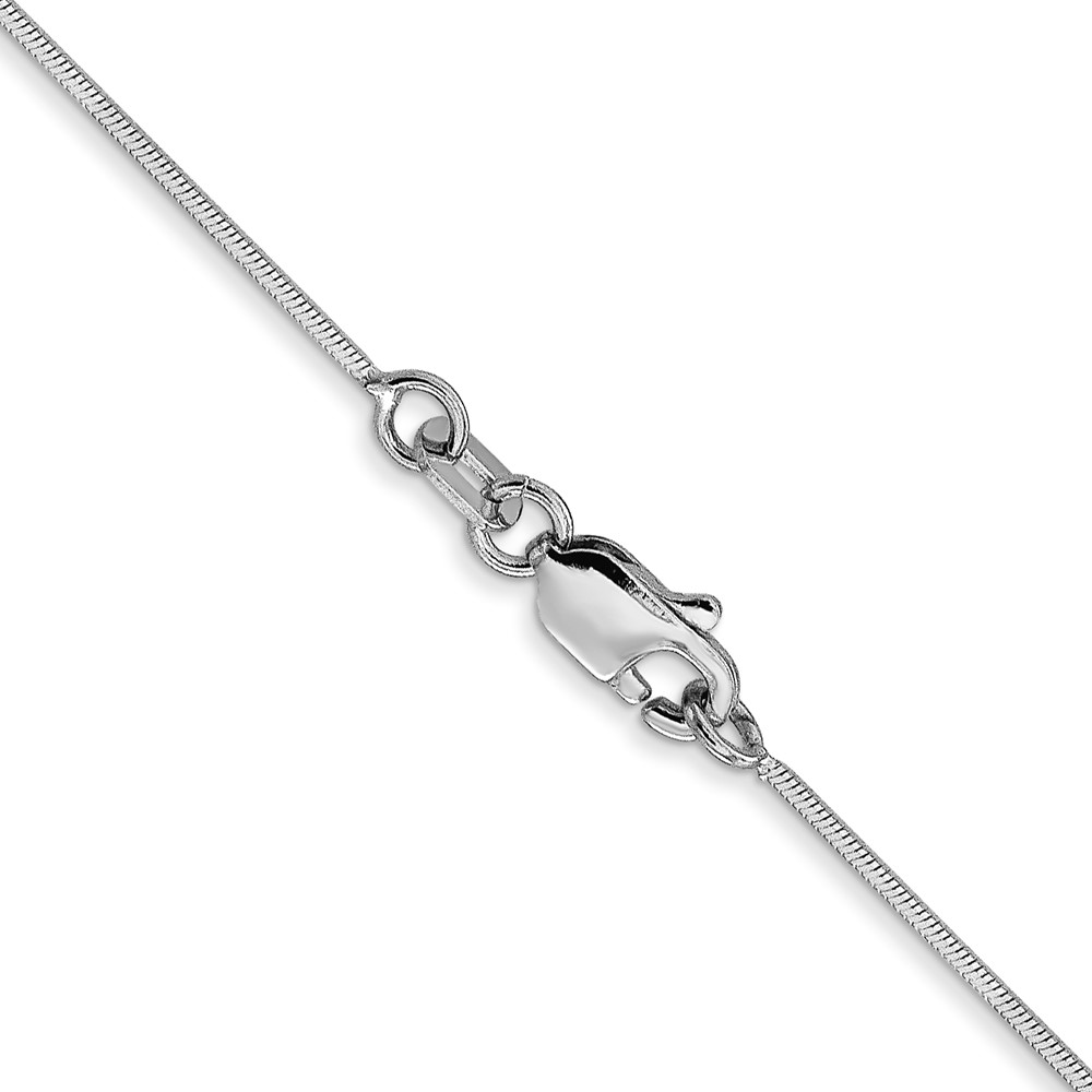 14K White Gold 30 inch .6mm Octagonal Snake with Lobster Clasp Chain (WOS080-30)