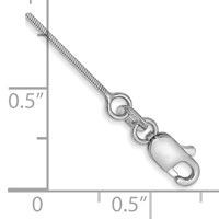 14K White Gold .6mm Octagonal Snake Bracelet with Lobster Clasp - 7in view 2