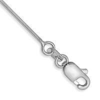 14K White Gold .6mm Octagonal Snake Bracelet with Lobster Clasp - 7in view 1
