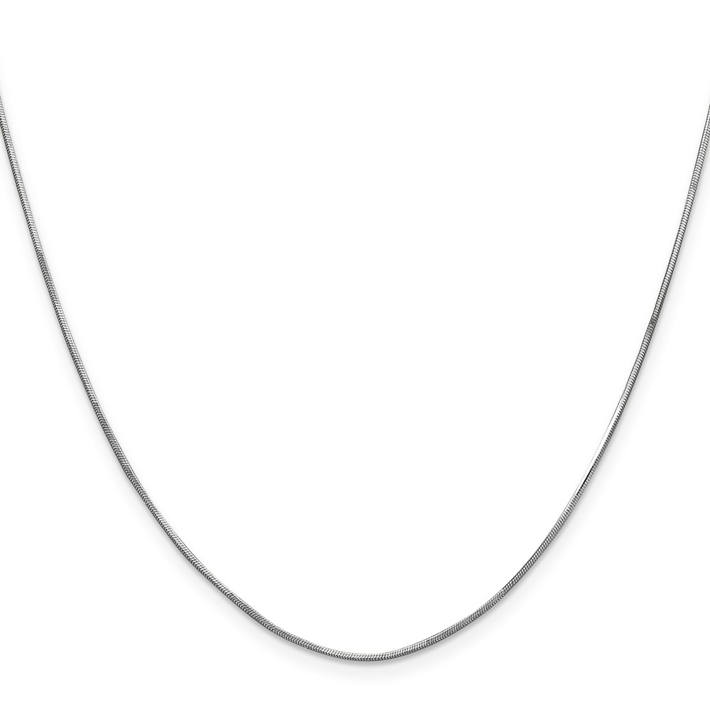 14K White Gold 30 inch 1mm Octagonal Snake with Lobster Clasp Chain (WOS100-30)