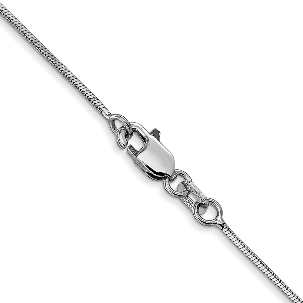 14K White Gold 30 inch 1mm Octagonal Snake with Lobster Clasp Chain (WOS100-30)