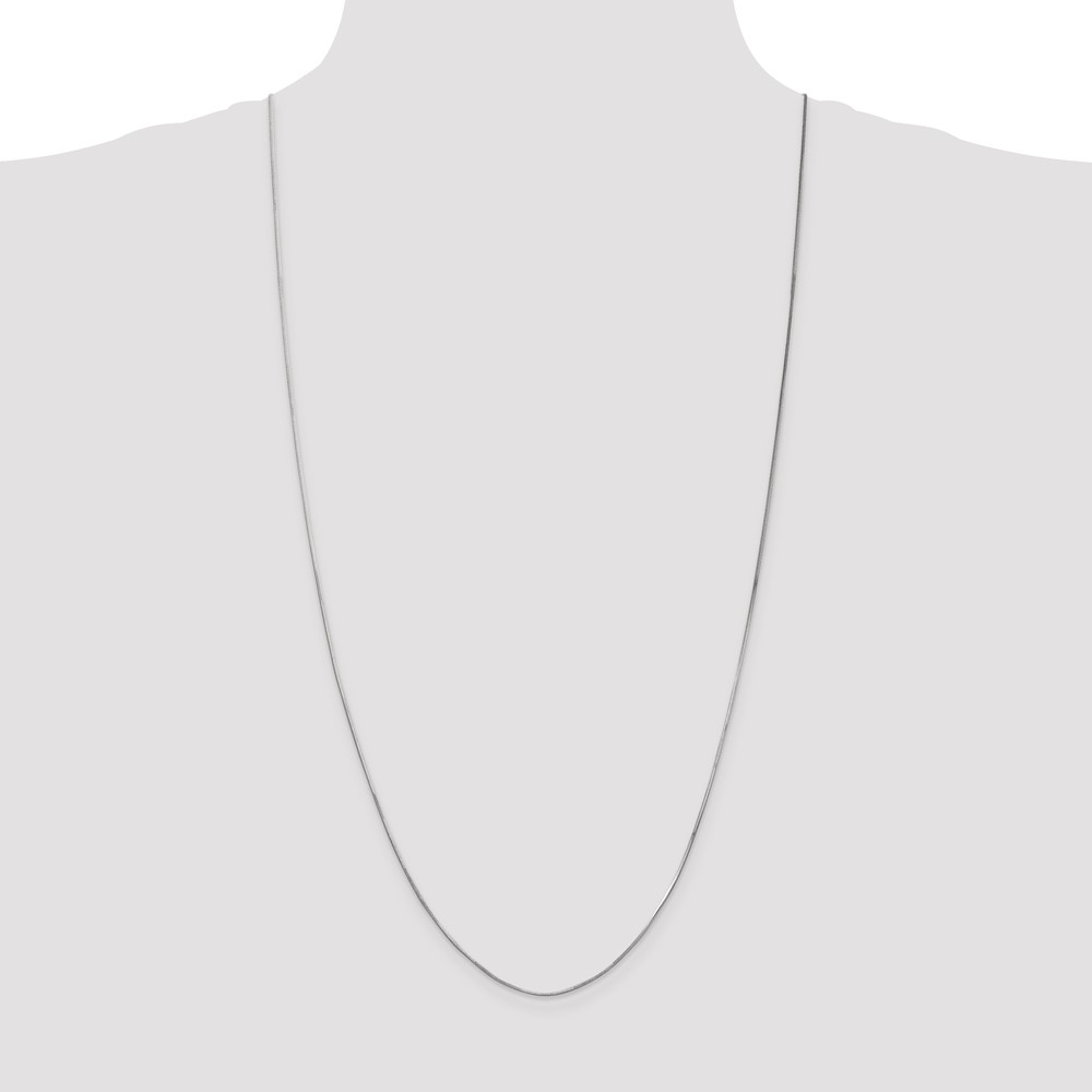 14K White Gold 30 inch 1mm Octagonal Snake with Lobster Clasp Chain (WOS100-30)