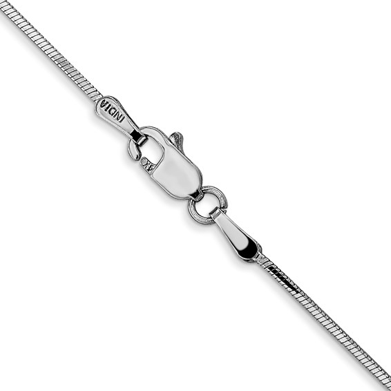 14K White Gold .9mm Octagonal Snake with Lobster Clasp Chain (per inch)
