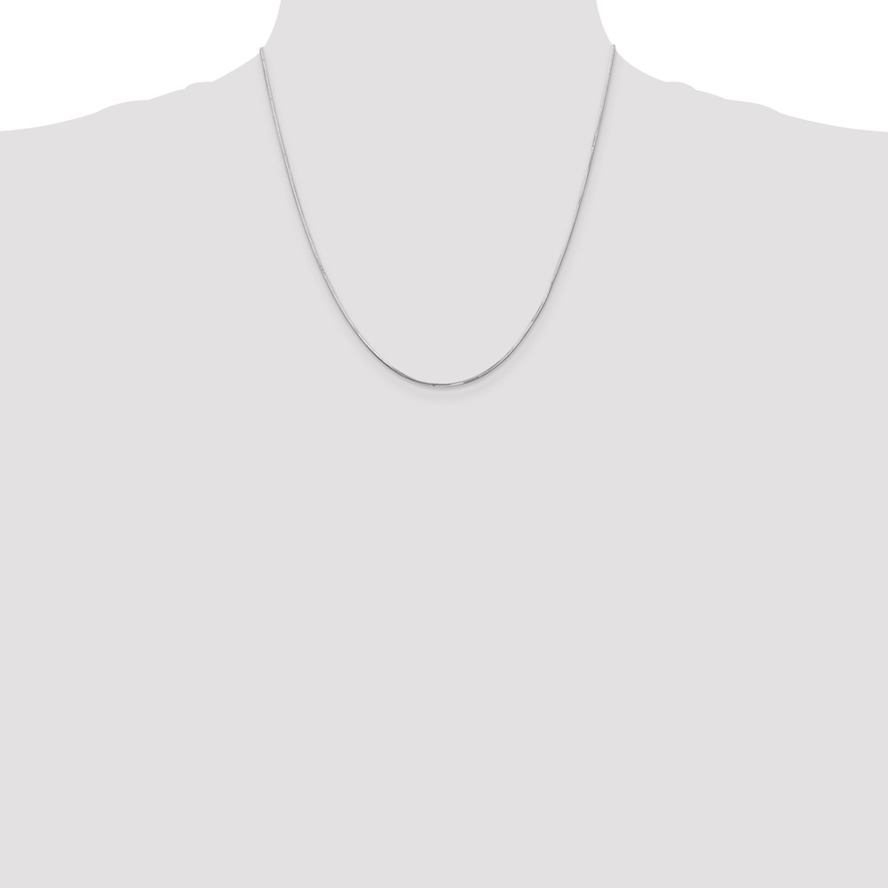 14K White Gold 20 inch .9mm Octagonal Snake with Lobster Clasp Chain (WOS120-20)