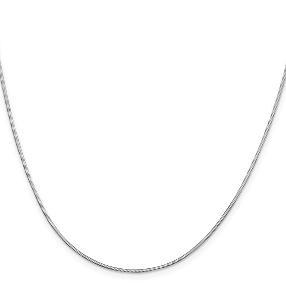 14K White Gold 1mm Octagonal Snake with Lobster Clasp Chain (per inch)