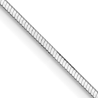 14K White Gold 1mm Octagonal Snake with Lobster Clasp Chain (per inch)