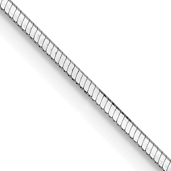 14K White Gold 1mm Octagonal Snake with Lobster Clasp Chain (per inch)