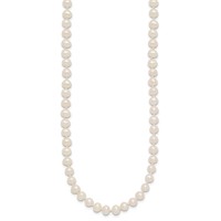 14K Yellow Gold 4-5mm White Near-Round Freshwater Cultured Pearl Necklace, 16" view 2