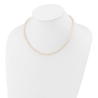 14K Yellow Gold 4-5mm White Near-Round Freshwater Cultured Pearl Necklace, 16" view 3