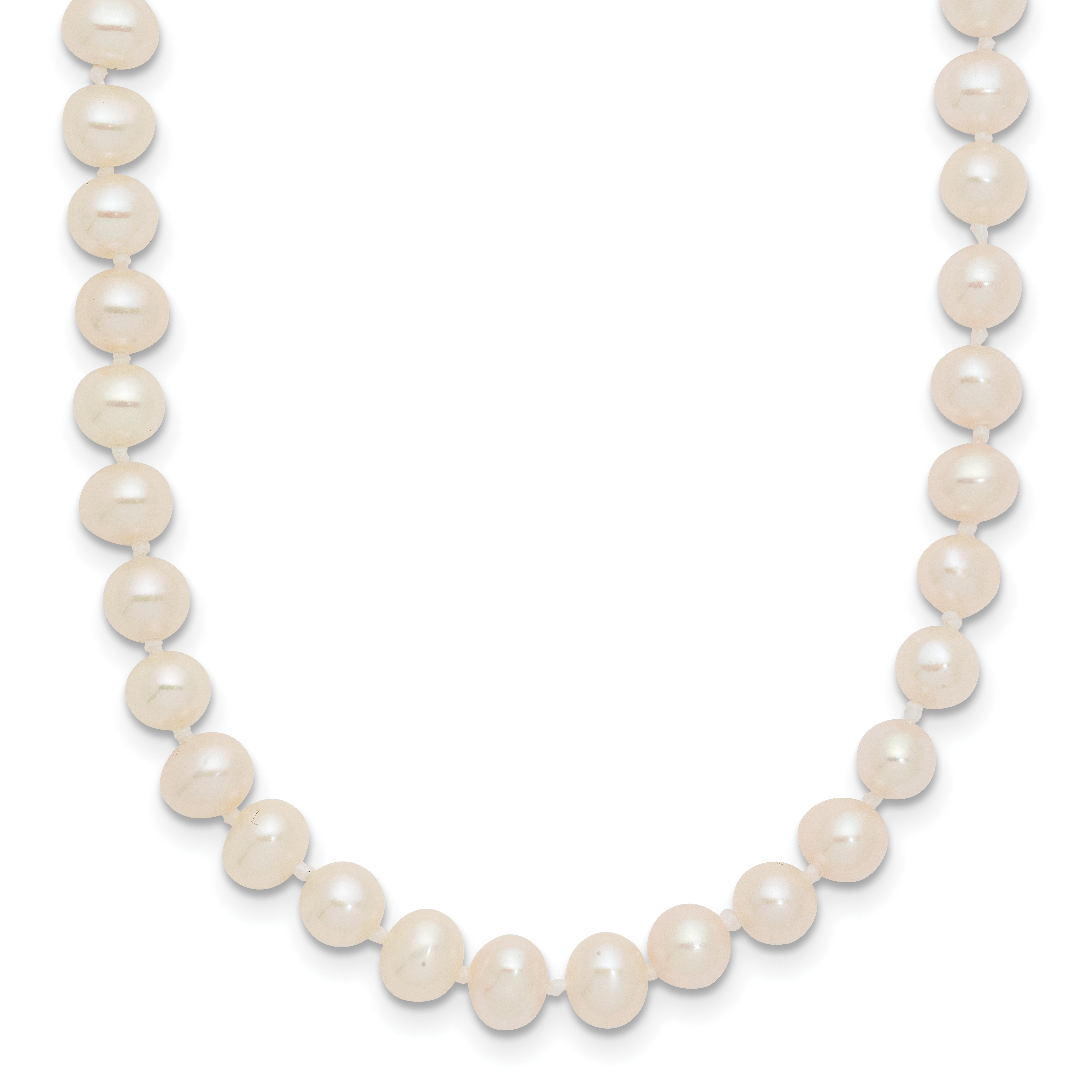 14k 4-5mm White Near-Round Freshwater Cultured Pearl 24 inch Necklace (WPN040-24)