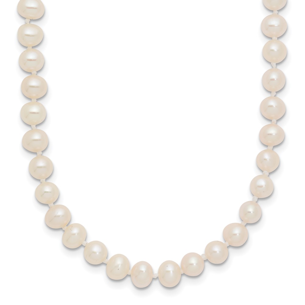 14k 4-5mm White Near-Round Freshwater Cultured Pearl 24 inch Necklace (WPN040-24)
