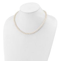 14K Yellow Gold 5-6mm White Near-Round Freshwater Cultured Pearl Necklace, 16" view 3