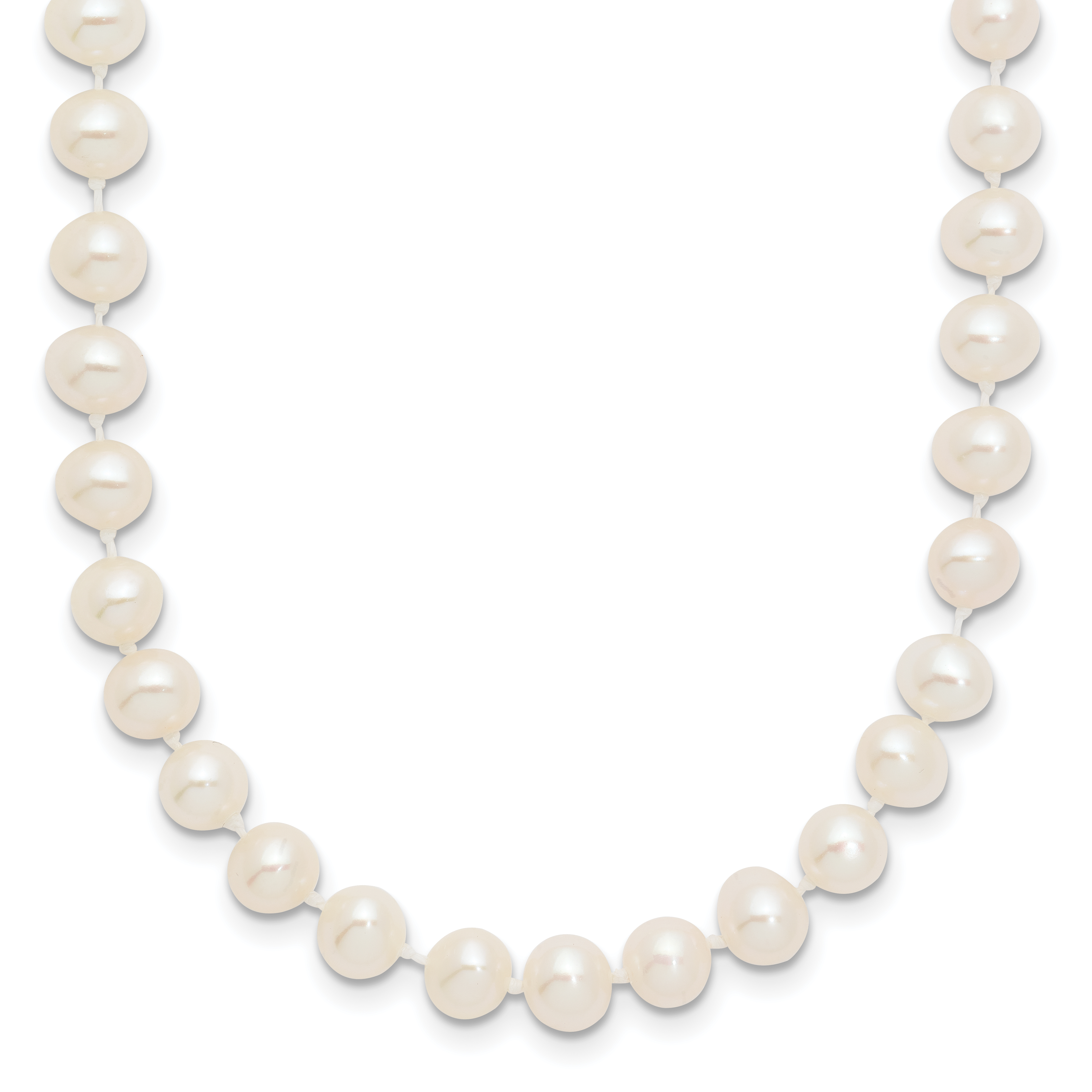 14k 5-6mm White Near-Round Freshwater Cultured Pearl 16 inch Necklace (WPN050-16)