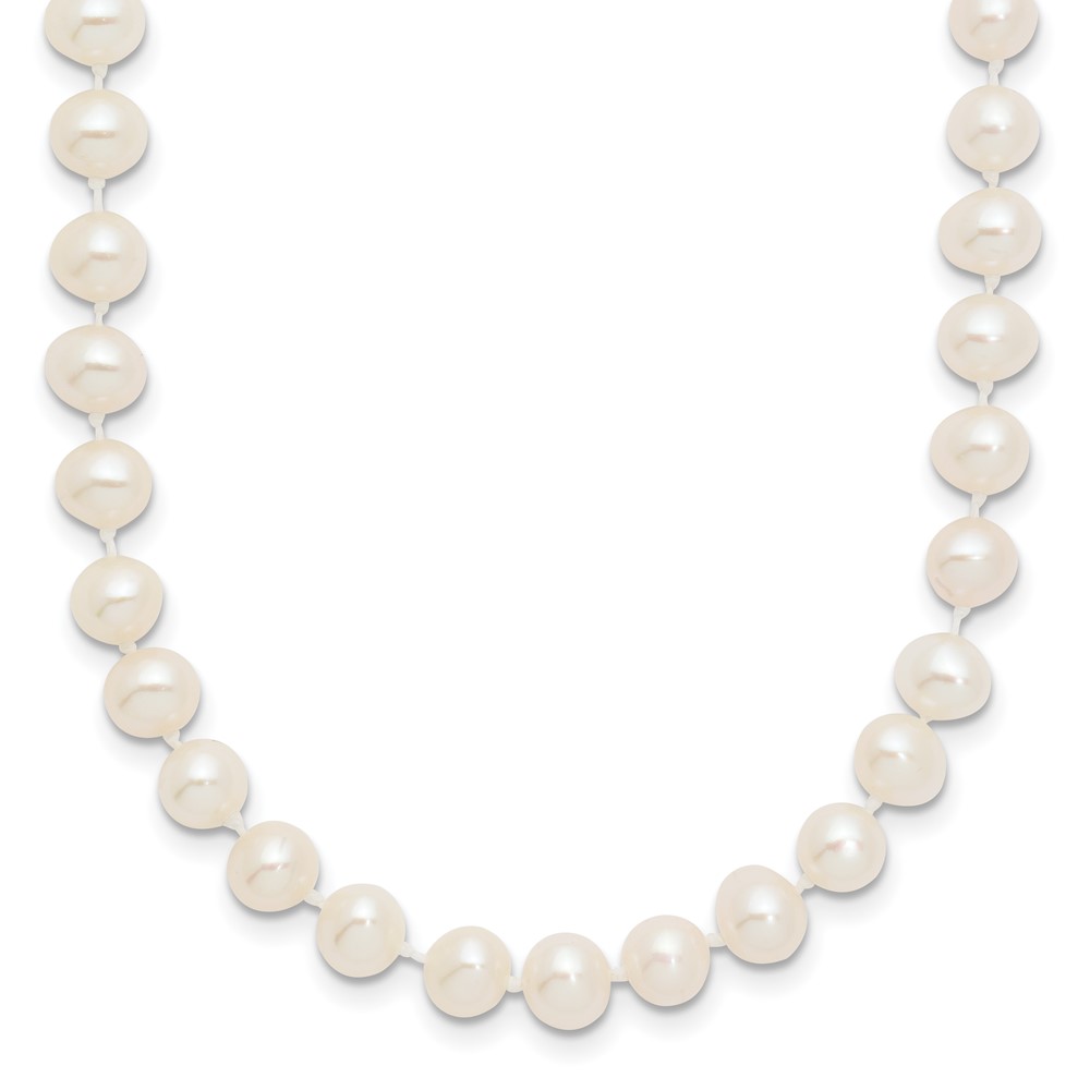 14k 5-6mm White Near-Round Freshwater Cultured Pearl 16 inch Necklace (WPN050-16)