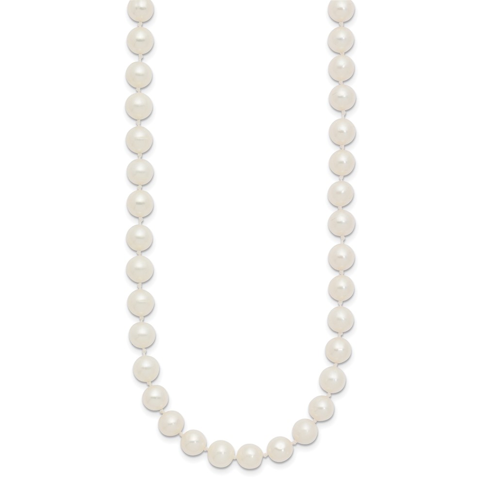 14k 6-7mm White Near-Round Freshwater Cultured Pearl 28 inch Necklace (WPN060-28)